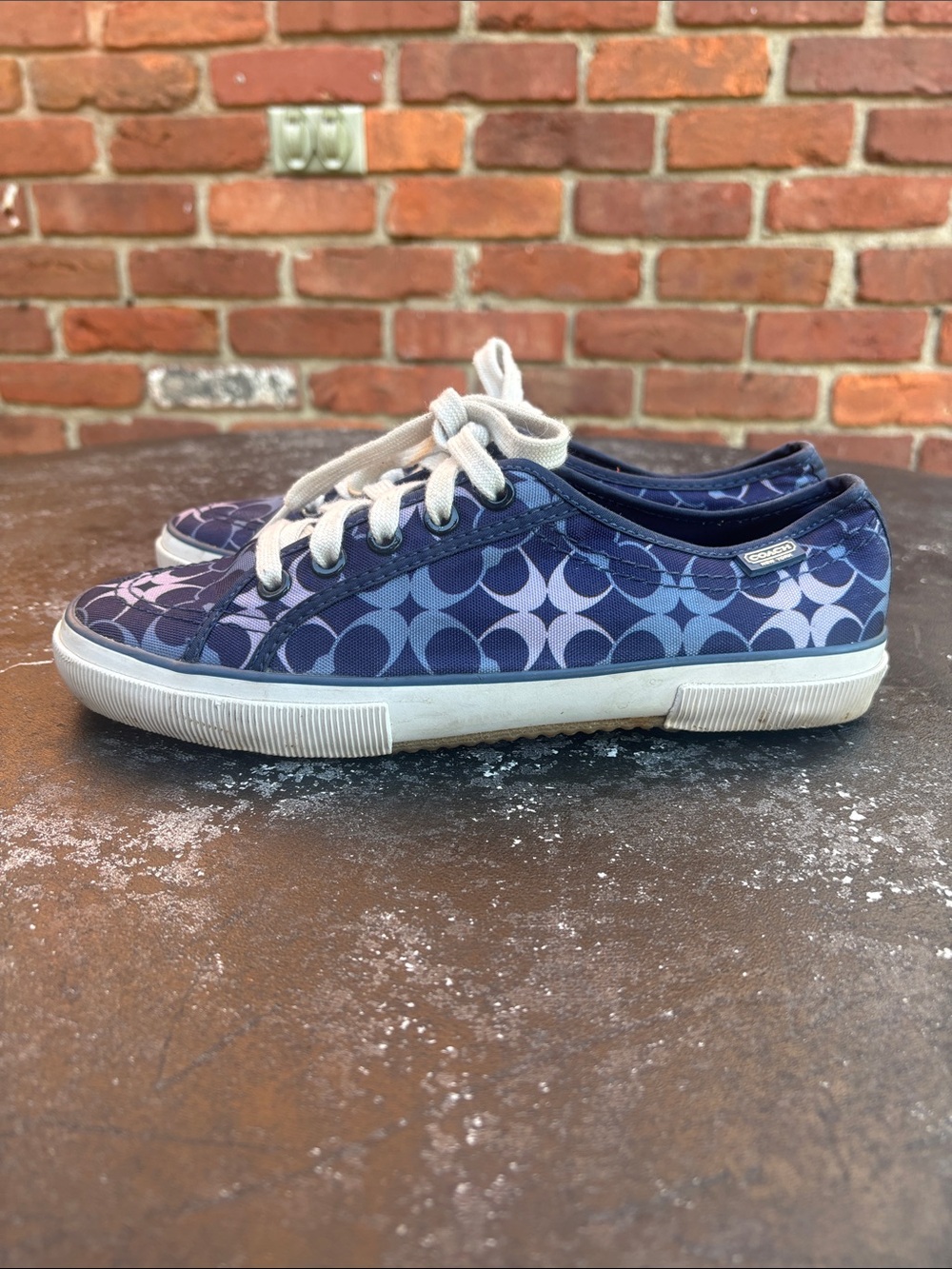 Coach Kalyn Navy and Light Purple Signature Canvas Sneakers size 7.5 B - Picture 3 of 8